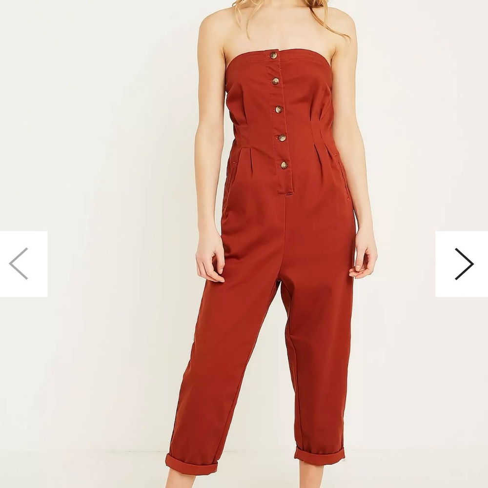 Urban Outfitters Strapless Button-down Jumpsuit, Size M